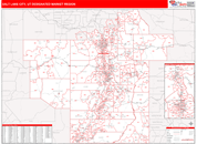 Salt Lake City, UT DMR Wall Map Red Line Style