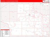 San Angelo, TX DMR Wall Map Red Line Style