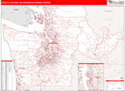 Seattle-Tacoma, WA DMR Wall Map Red Line Style