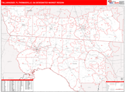 Tallahassee, FL-Thomasville, GA DMR Wall Map Red Line Style