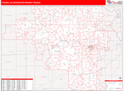 Topeka, KS DMR Wall Map Red Line Style
