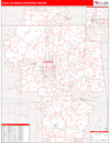 Tulsa, OK DMR Wall Map Red Line Style