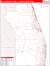West Palm Beach-Fort Pierce, FL DMR Wall Map Red Line Style