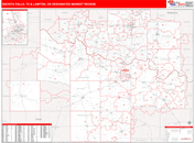 Wichita Falls, TX & Lawton, OK DMR Wall Map Red Line Style
