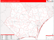 Wilmington, NC DMR Wall Map Red Line Style