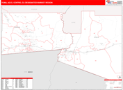 Yuma, AZ-El Centro, CA DMR Wall Map Red Line Style