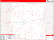 Zanesville, OH DMR Wall Map Red Line Style