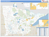 Northern State Sectional Wall Map Basic Style