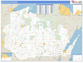 Northern State Sectional Wall Map Basic Style