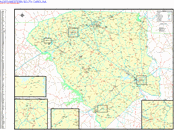 North Western State Sectional Wall Map Basic Style