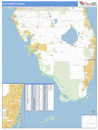 Southern State Sectional Wall Map Basic Style