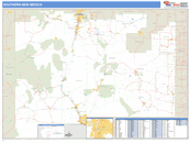 Southern State Sectional Wall Map Basic Style