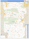 Western State Sectional Wall Map Basic Style