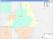 Caldwell County Wall Map Color Cast Style