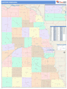 Eastern State Sectional Wall Map Color Cast Style