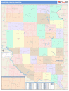 Eastern State Sectional Wall Map Color Cast Style