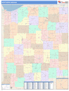 Northern State Sectional Wall Map Color Cast Style