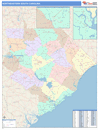 North Eastern State Sectional Wall Map Color Cast Style