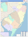 Southern State Sectional Wall Map Color Cast Style