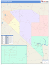 Southern State Sectional Wall Map Color Cast Style