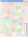 Western State Sectional Wall Map Color Cast Style