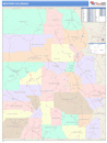 Western State Sectional Wall Map Color Cast Style