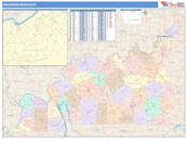 Western State Sectional Wall Map Color Cast Style