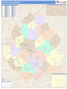 Western State Sectional Wall Map Color Cast Style