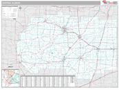 Central  State Sectional Wall Map Premium Style