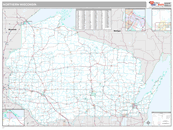 Northern State Sectional Wall Map Premium Style