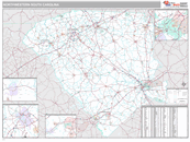 North Western State Sectional Wall Map Premium Style