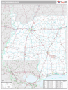 Southern State Sectional Wall Map Premium Style