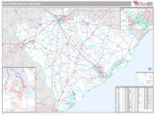 Southern State Sectional Wall Map Premium Style