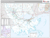 South Eastern State Sectional Wall Map Premium Style