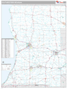 South Western State Sectional Wall Map Premium Style