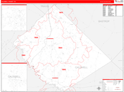 Caldwell County Wall Map Red Line Style