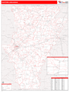 Eastern State Sectional Wall Map Red Line Style