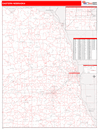 Eastern State Sectional Wall Map Red Line Style