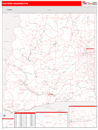 Eastern State Sectional Wall Map Red Line Style