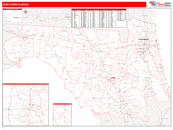 Northern State Sectional Wall Map Red Line Style