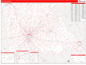 Northern State Sectional Wall Map Red Line Style