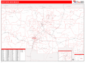 Northern State Sectional Wall Map Red Line Style
