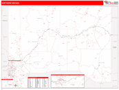 Northern State Sectional Wall Map Red Line Style