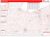 Northern State Sectional Wall Map Red Line Style