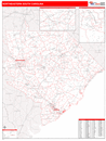 North Eastern State Sectional Wall Map Red Line Style