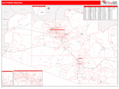 Southern State Sectional Wall Map Red Line Style