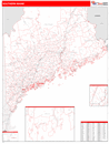 Southern State Sectional Wall Map Red Line Style