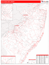 Southern State Sectional Wall Map Red Line Style