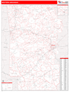 Western State Sectional Wall Map Red Line Style