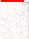 Western State Sectional Wall Map Red Line Style